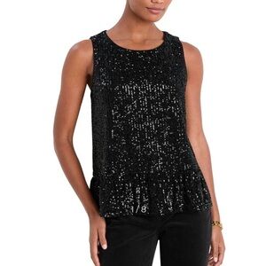 Vineyard Vines Black Sequin Sleeveless Blouse